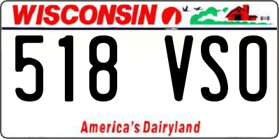 WI license plate 518VSO