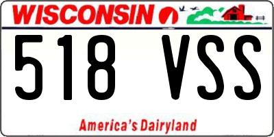 WI license plate 518VSS