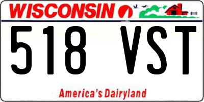 WI license plate 518VST