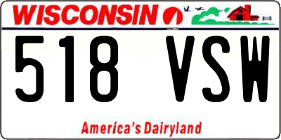 WI license plate 518VSW