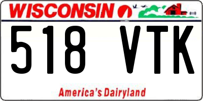 WI license plate 518VTK