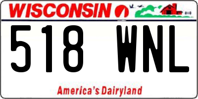 WI license plate 518WNL