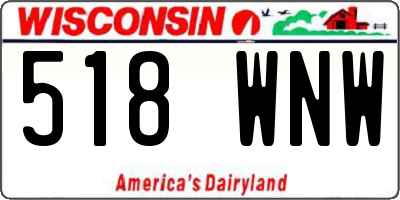 WI license plate 518WNW