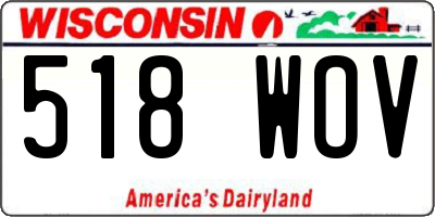 WI license plate 518WOV