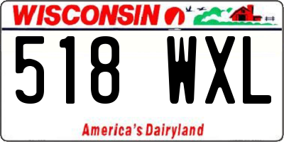 WI license plate 518WXL