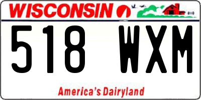 WI license plate 518WXM