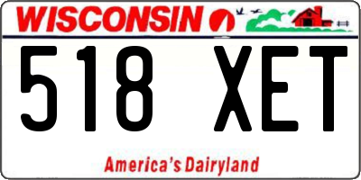 WI license plate 518XET