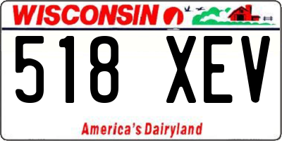 WI license plate 518XEV