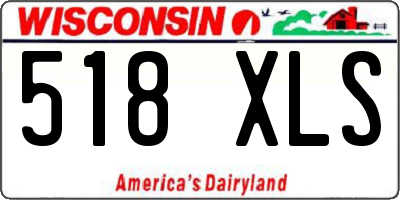 WI license plate 518XLS
