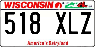 WI license plate 518XLZ