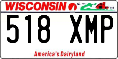 WI license plate 518XMP