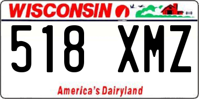WI license plate 518XMZ