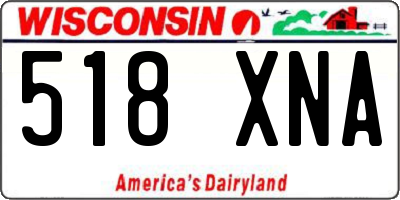 WI license plate 518XNA