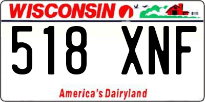 WI license plate 518XNF