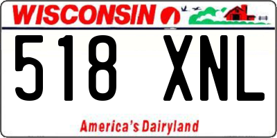 WI license plate 518XNL