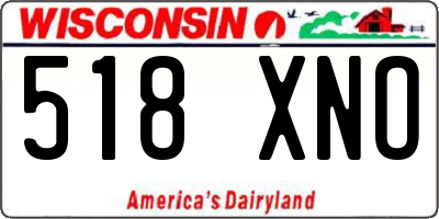 WI license plate 518XNO