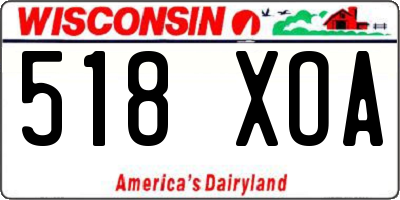 WI license plate 518XOA
