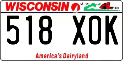 WI license plate 518XOK