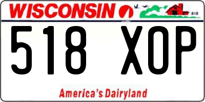 WI license plate 518XOP