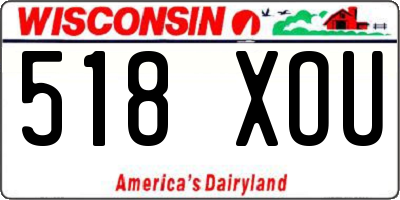WI license plate 518XOU