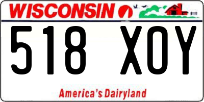 WI license plate 518XOY