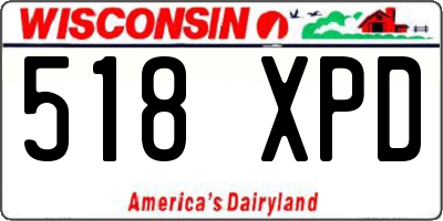 WI license plate 518XPD