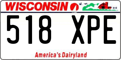 WI license plate 518XPE