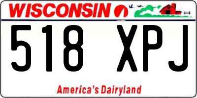 WI license plate 518XPJ