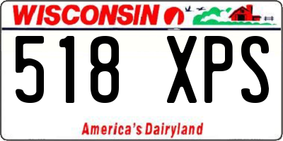 WI license plate 518XPS