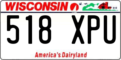 WI license plate 518XPU