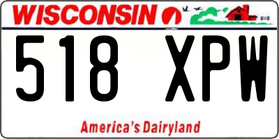 WI license plate 518XPW