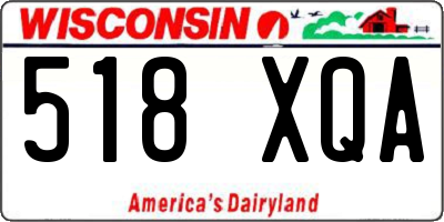 WI license plate 518XQA