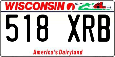 WI license plate 518XRB