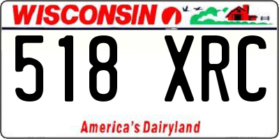 WI license plate 518XRC