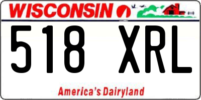 WI license plate 518XRL
