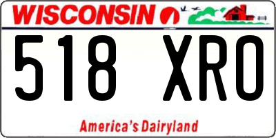 WI license plate 518XRO