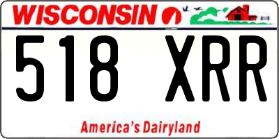 WI license plate 518XRR