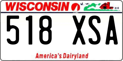 WI license plate 518XSA