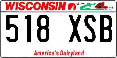 WI license plate 518XSB