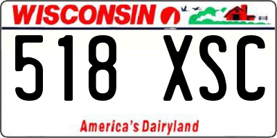 WI license plate 518XSC