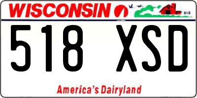 WI license plate 518XSD