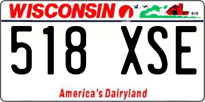 WI license plate 518XSE