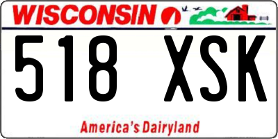 WI license plate 518XSK