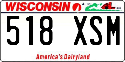 WI license plate 518XSM