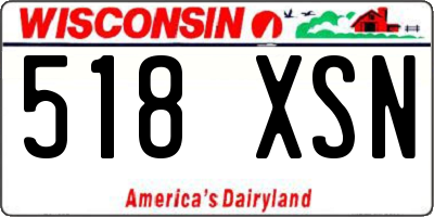 WI license plate 518XSN