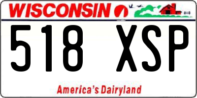WI license plate 518XSP