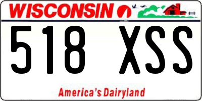 WI license plate 518XSS