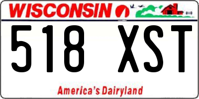 WI license plate 518XST