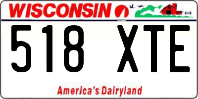 WI license plate 518XTE