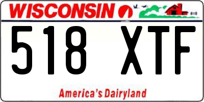 WI license plate 518XTF